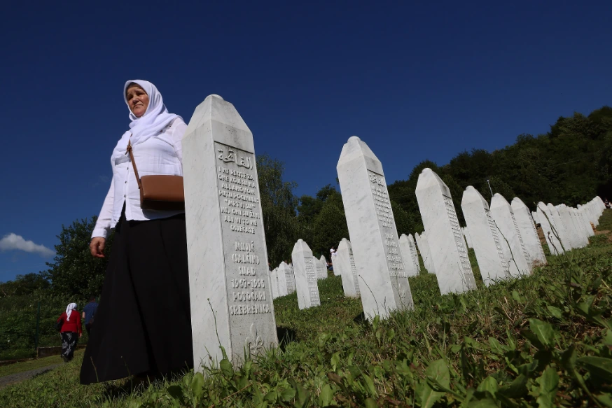 A mourner at the Srebrenica Genocide Memorial, Potočari” Photo by Amel Emric/KAICIID