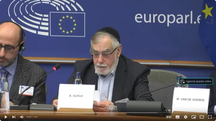 Rabbi Albert Guigui at the EU Parliament on raising awareness of disinformation and foreign interference