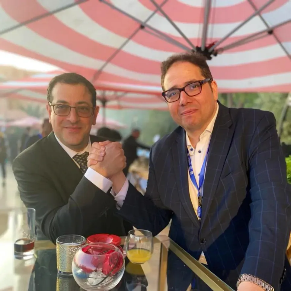 Rabbi Goldberg and Mr. El-Yazidi at the IPU Conference